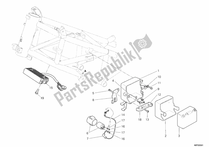 Tutte le parti per il Batteria del Ducati Multistrada 1100 USA 2008